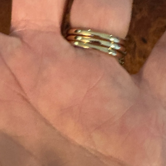 14k Gold Plated, 3 pcs Stacking, Engagement, Wedding, Victorian, Ring Set Sz 6 - Picture 9 of 11